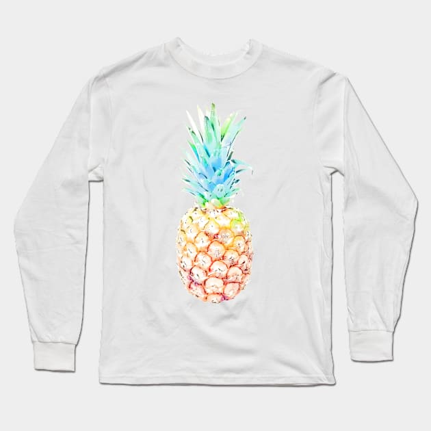 Pineapple in Rainbow Long Sleeve T-Shirt by PixDezines